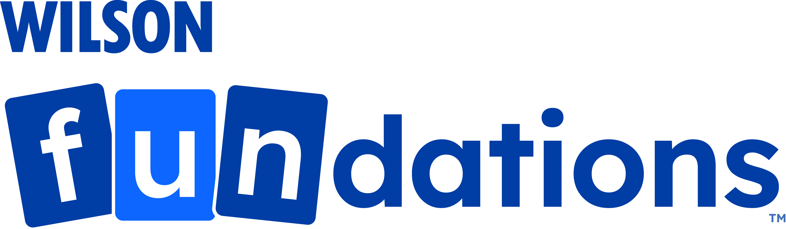 Wilson Fundations logo in blue. Trademarked.